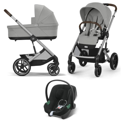 Коляска детская 3 в 1 Cybex Balios S Lux SLV Stone Grey 01